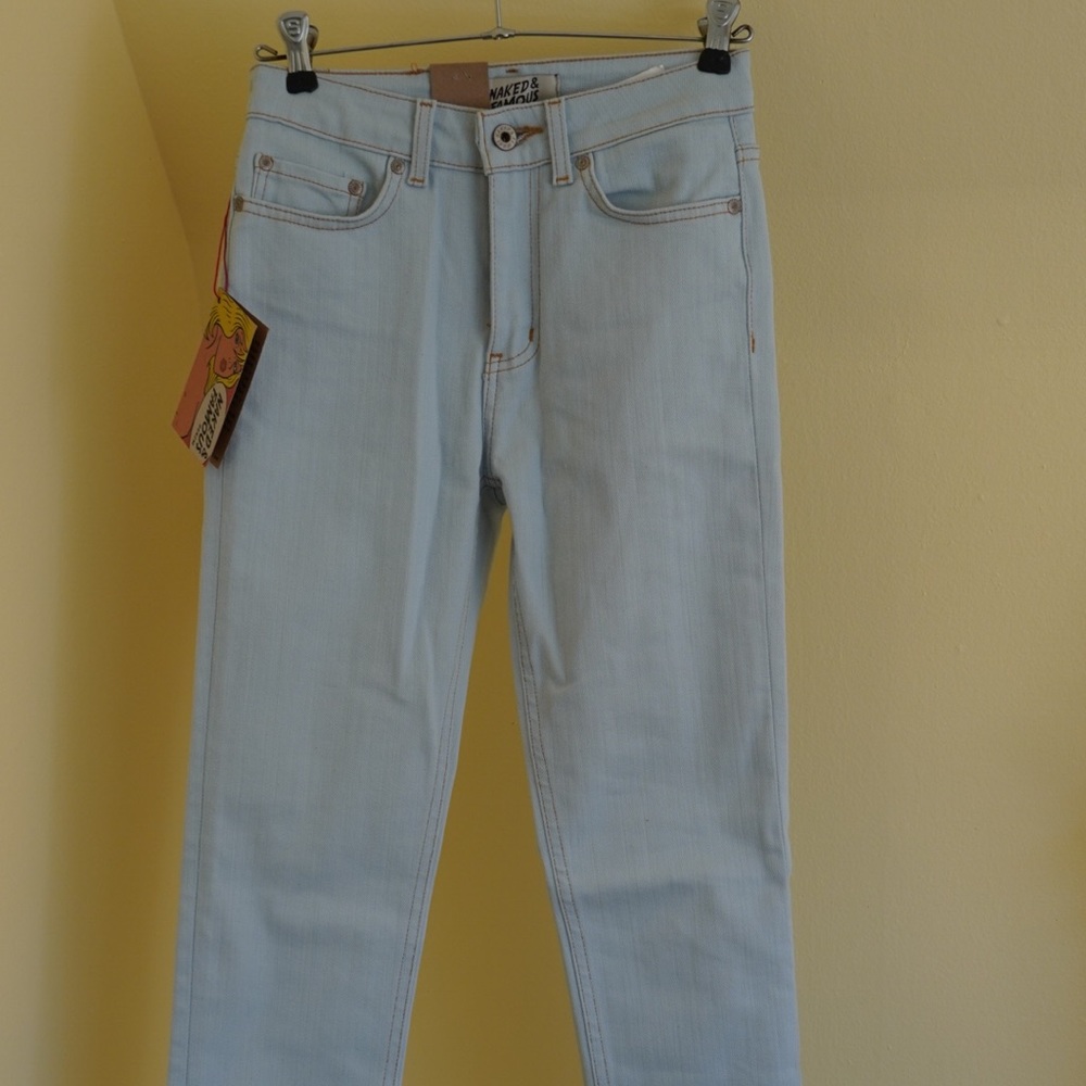 NWT Naked and Famous Power Stretch Powder Blue